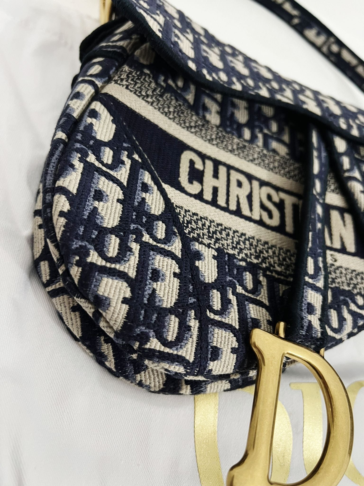 Dior saddle blue Oblique