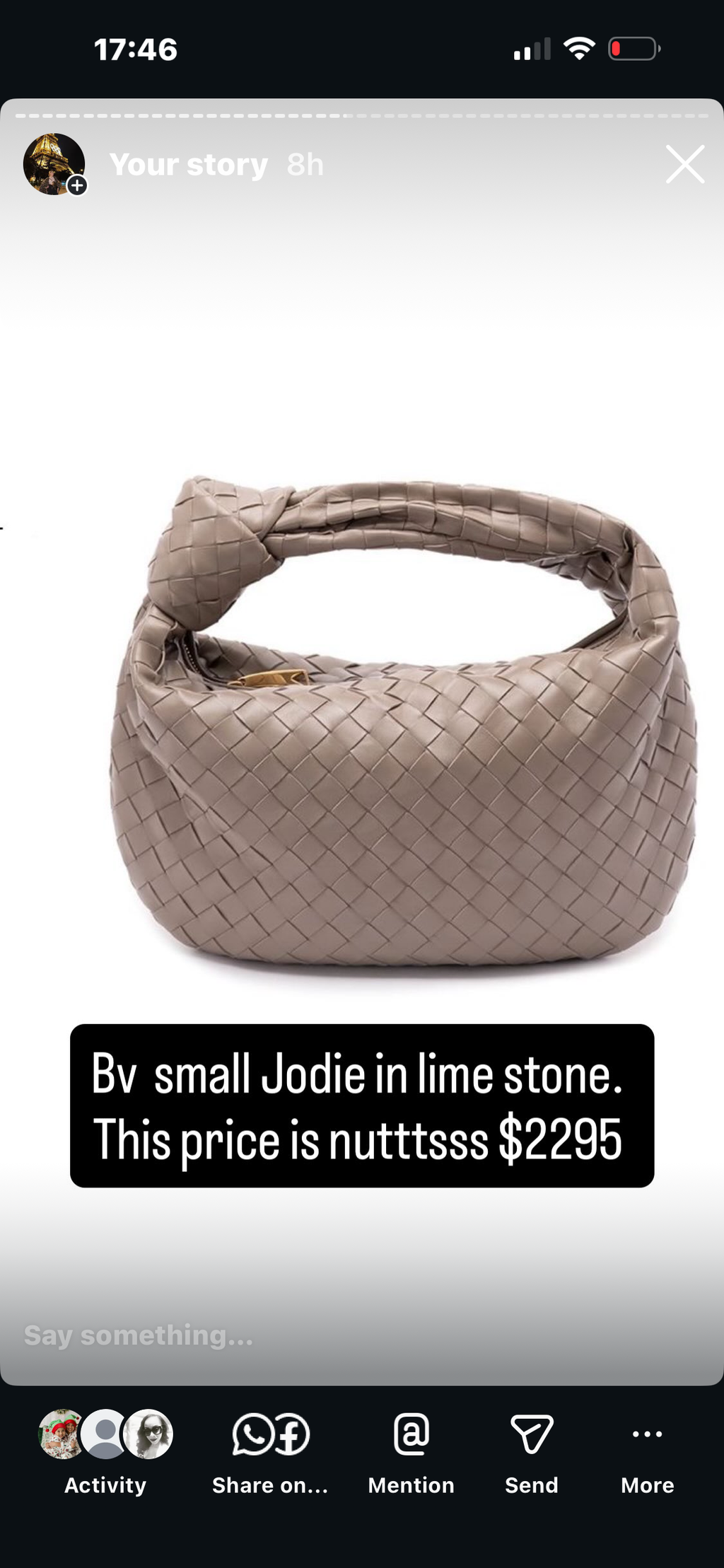 Bottega small Jodie in lime stone.