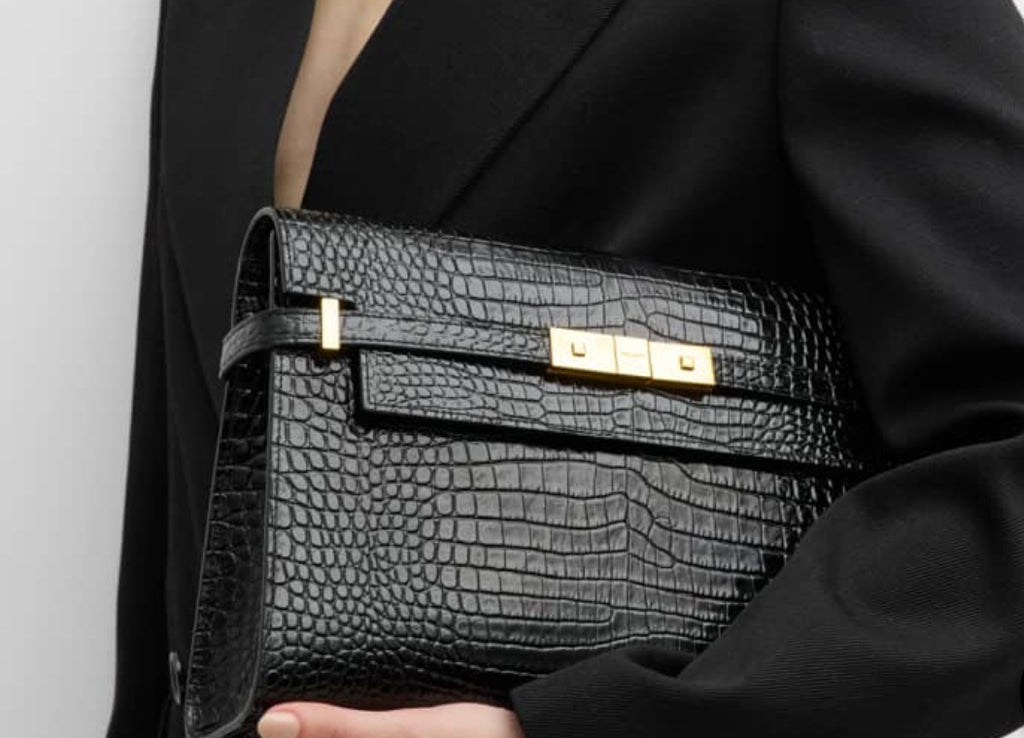 Ysl croco Medium Manhathan