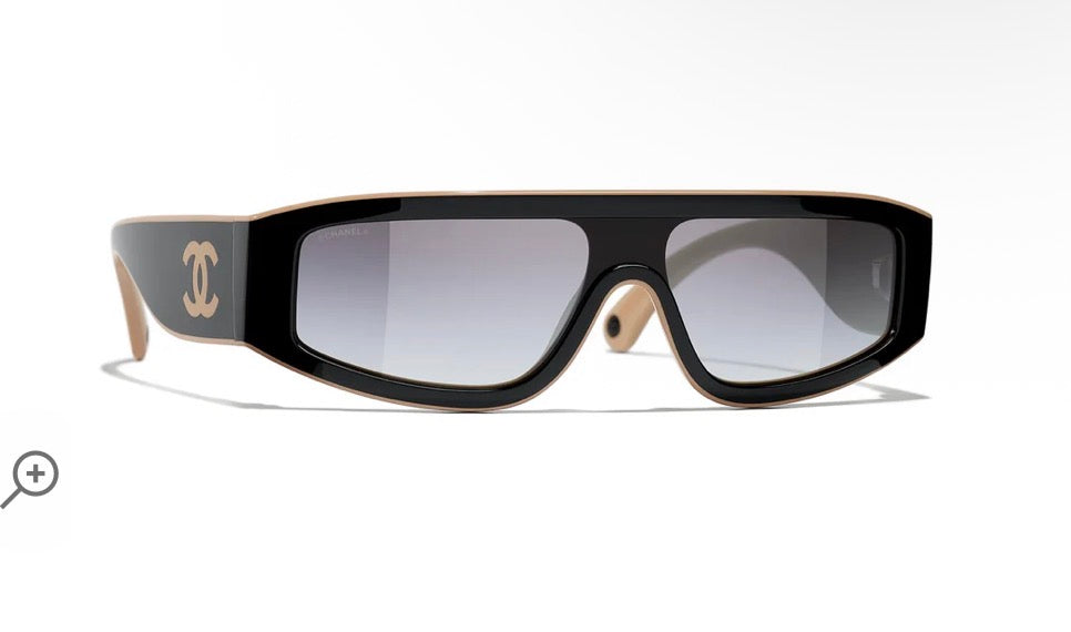 Cc sunglasses black x beige