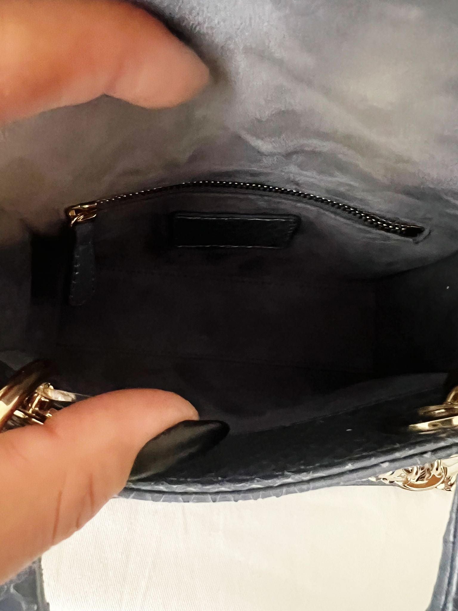 Lady Dior Mini Python blue