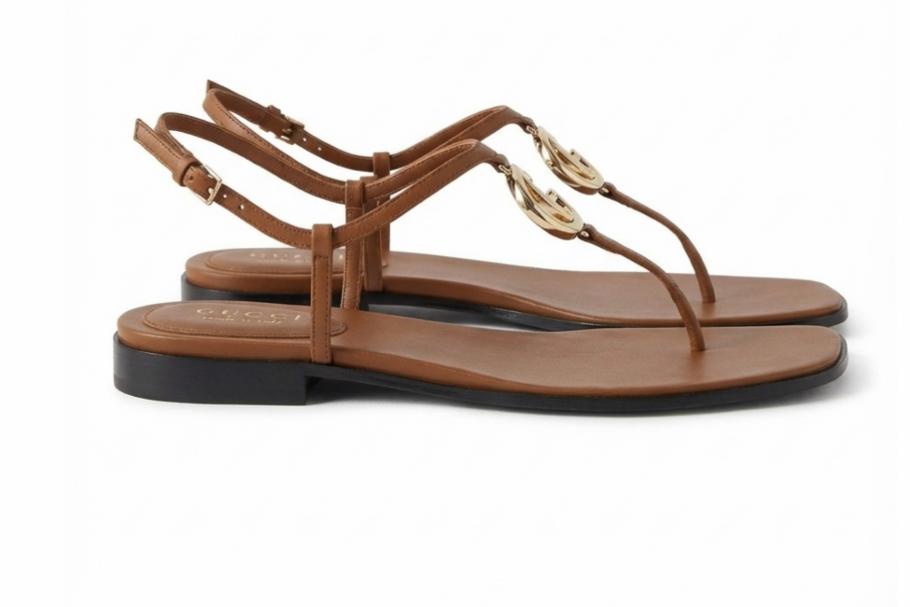 Gg Marmont sandals size 38, Brown