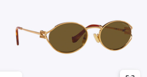 Miu miu oval sunglasses Gold brass MU 52YS