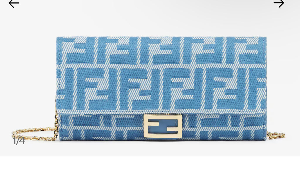 Fendi Roma Continental With Chain brown & blue