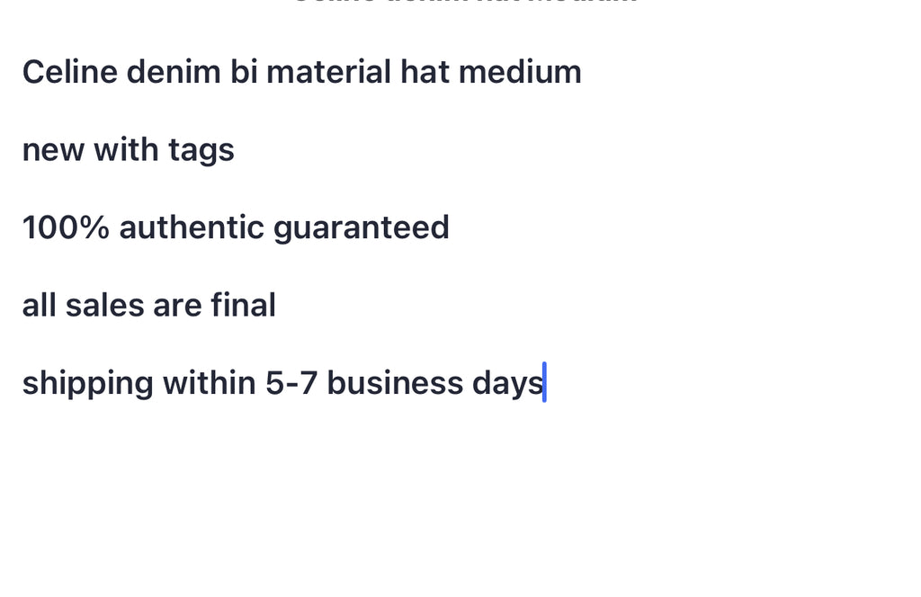 Celine Medium Denim hat