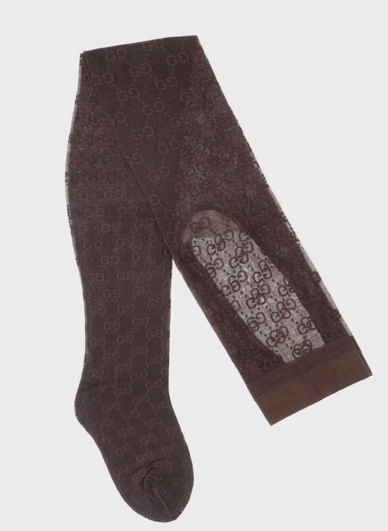 Gg brown tights size large