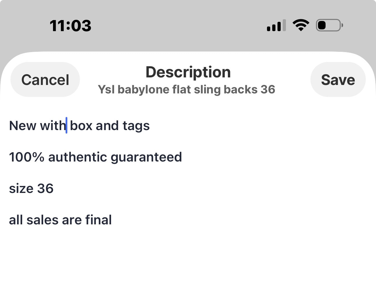 Ysl babylone flat sling backs 36