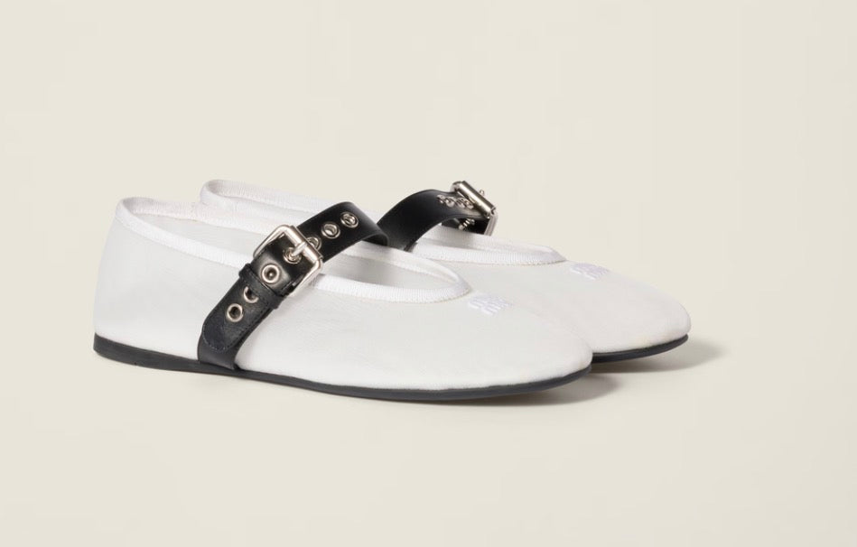 Miu miu white mesh flats 38