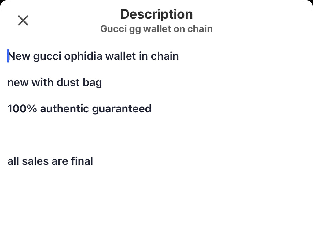 Gucci gg wallet on chain