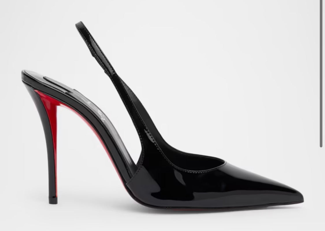 CL 
100mm Miss Z Patent Leather Slingback Pumps size 37