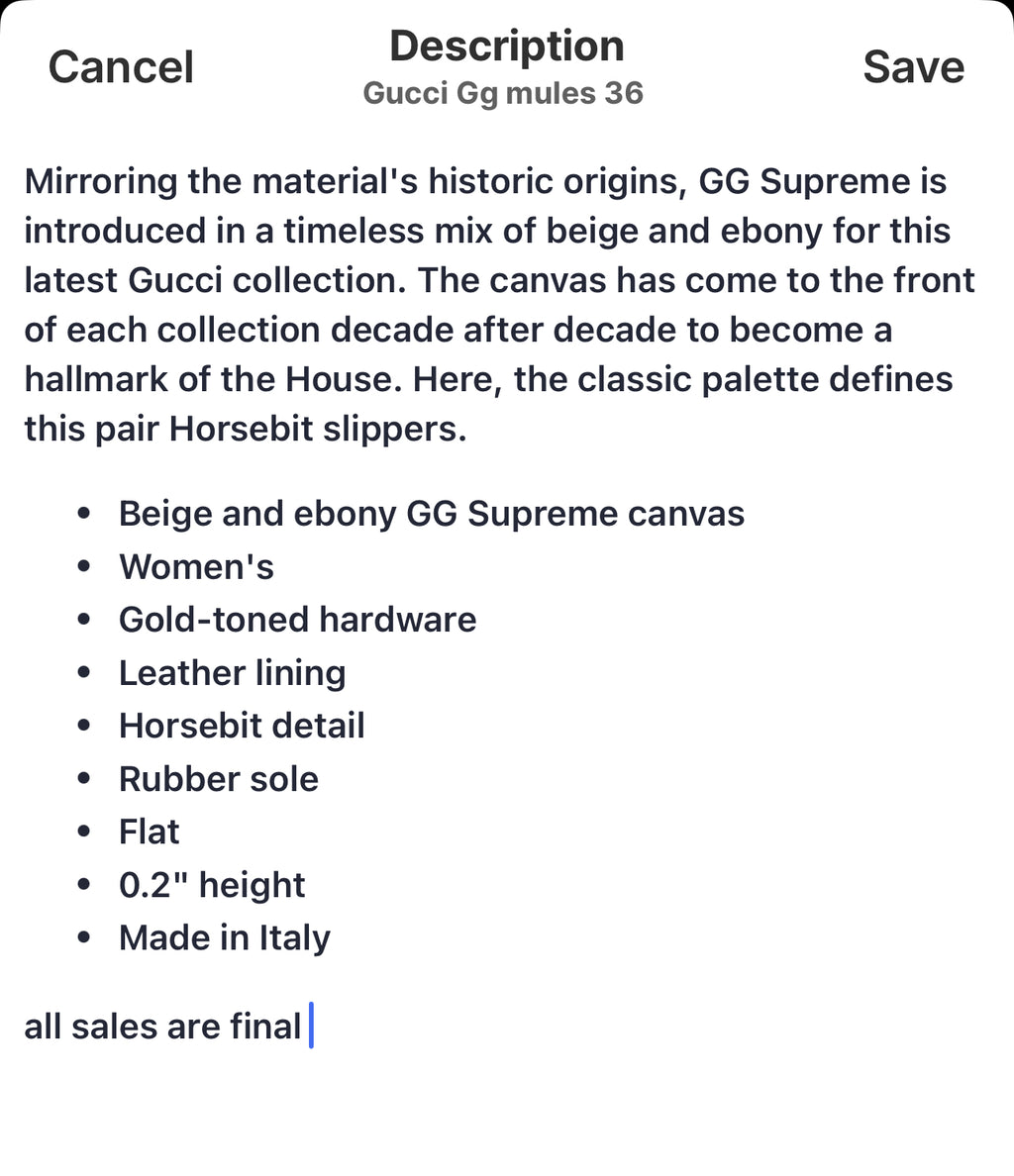 Gucci Gg mules 38