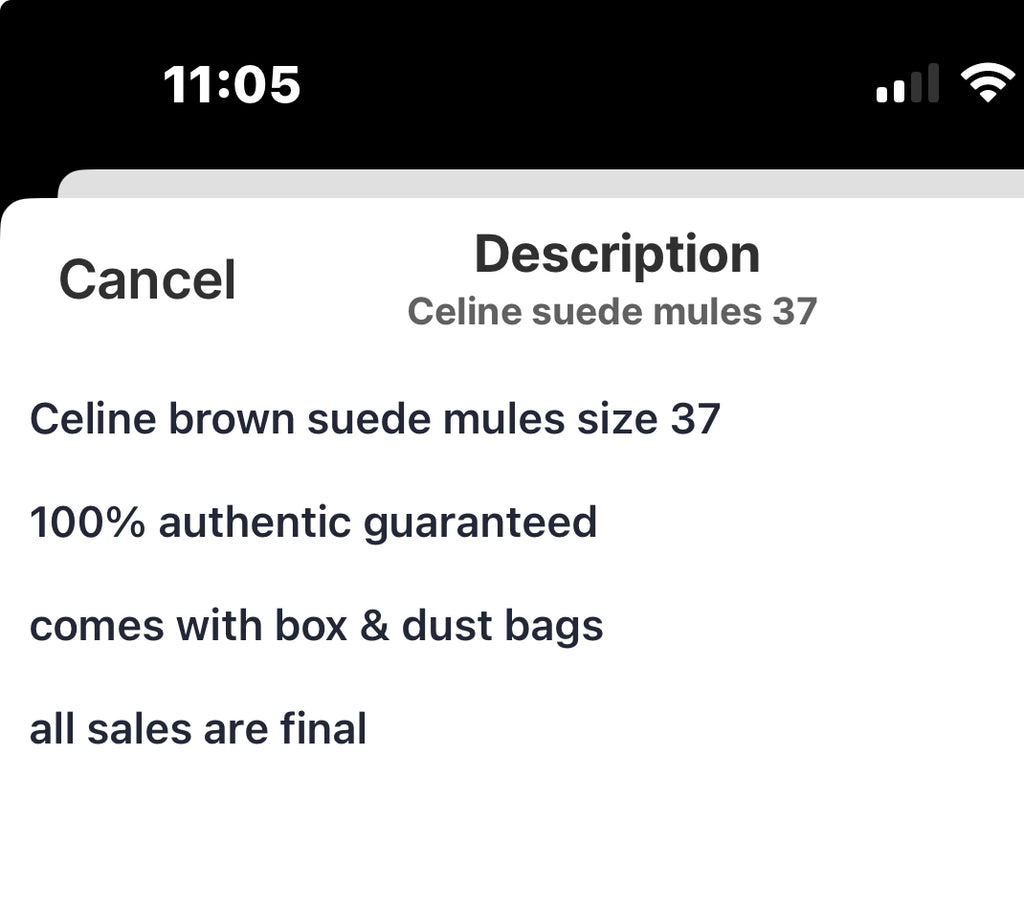 Celine suede mules 37