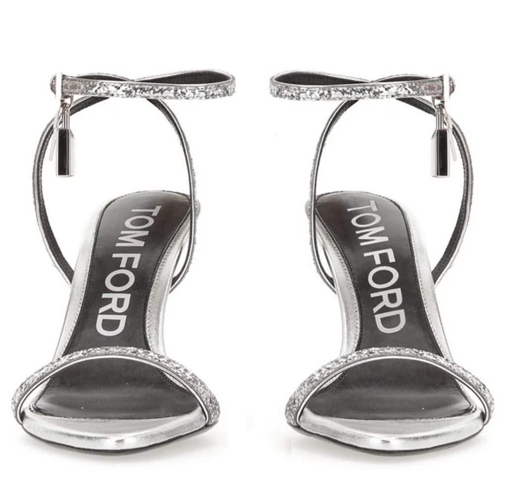 Tom ford glitter / silver lock sandals