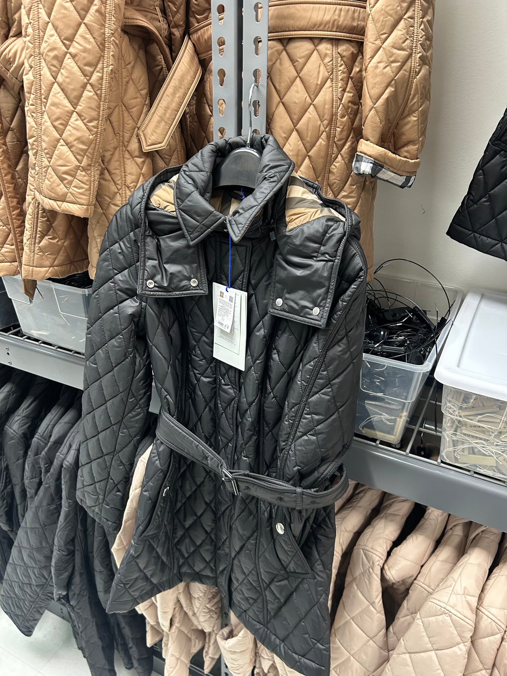 Bb quilted black coat size small