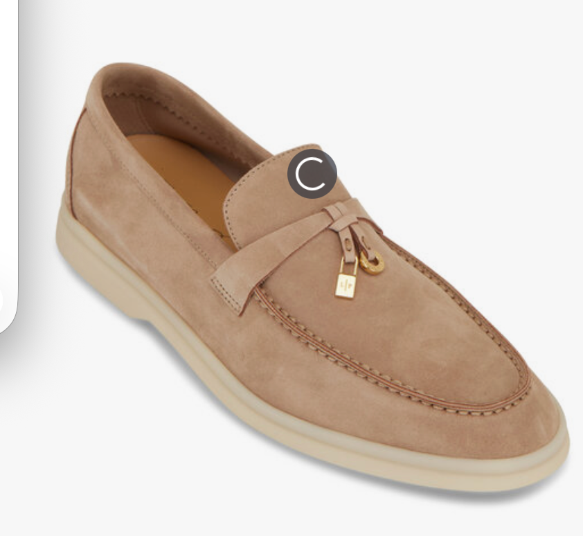 Loro piana sandstone charm loafers 36