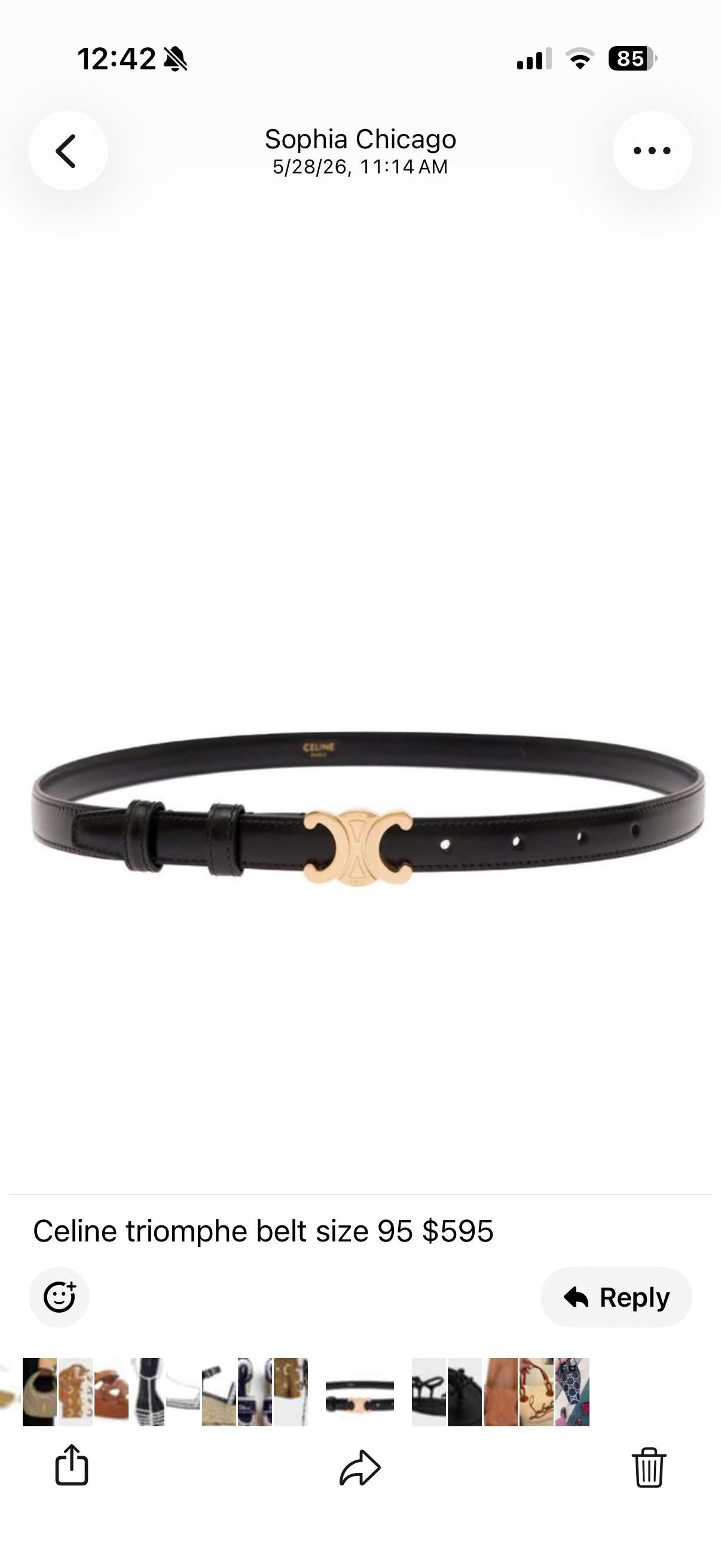 Celine triomphe belt 95 black